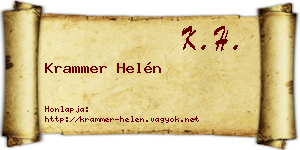 Krammer Helén névjegykártya